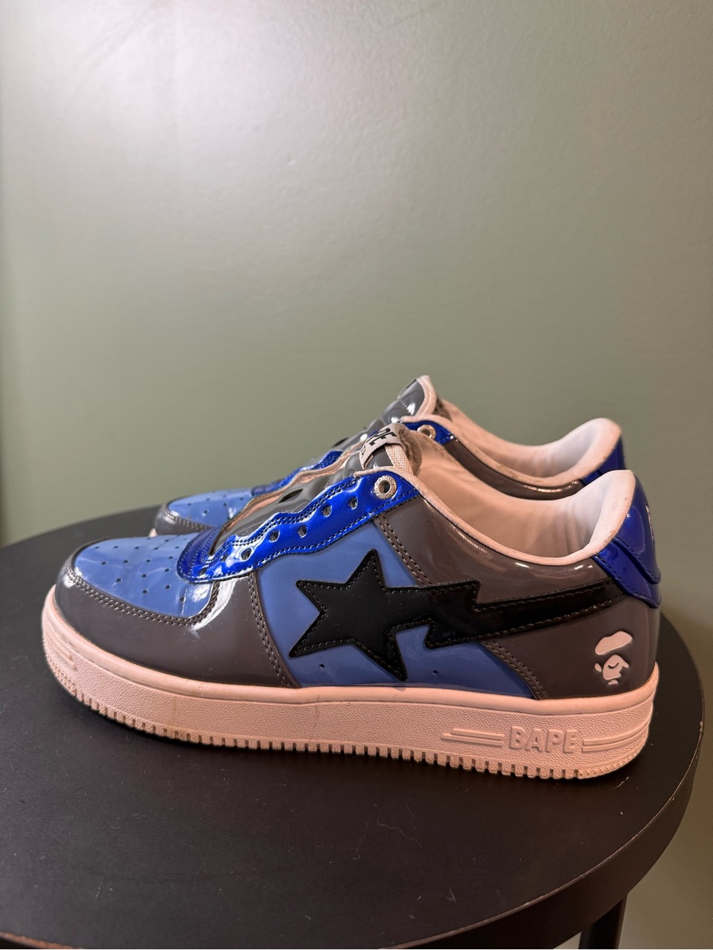 BAPE Blue & Gray Sta Low Top Sneakers